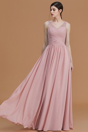 Robe demoiselle d'honneur jusqu'au sol en chiffon avec zip manche nulle de princesse