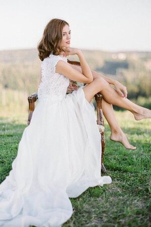 Robe de mariée facile avec manche courte en forme de traîne courte en dentelle