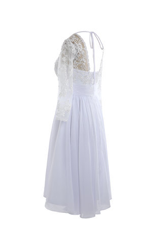 Robe de mariée sexy en chiffon lache en arc-en-ciel avec manche longue