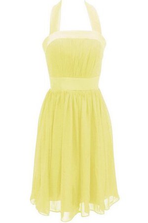 Robe demoiselle d'honneur naturel plissage de dos nu en chiffon manche nulle