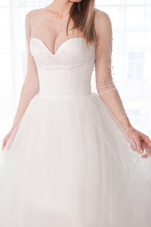 Robe de mariée col en forme de cœur accrocheur avec perle avec zip bref