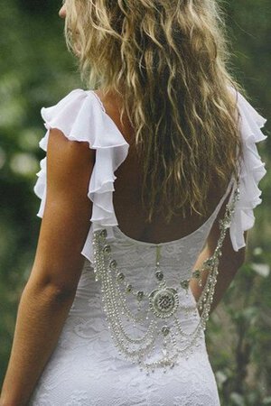 Robe de mariée luxueux charmeuse en dentelle v encolure avec manche épeules enveloppants