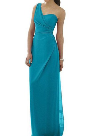 Robe demoiselle d'honneur longue collant jusqu'au sol en chiffon d'épaule asymétrique