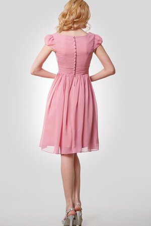 Robe demoiselle d'honneur plissage fermeutre eclair a-ligne avec chiffon v encolure