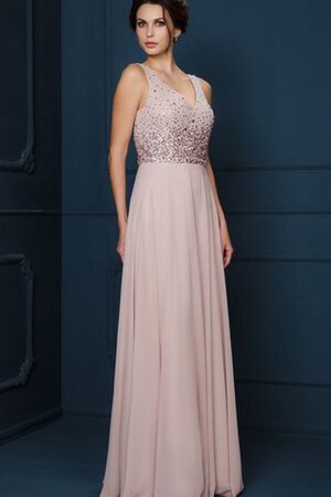 Robe de bal brillant avec perle avec chiffon longueur au ras du sol avec sans manches
