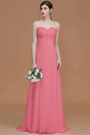 Robe demoiselle d'honneur naturel de princesse avec zip de col en cœur avec chiffon