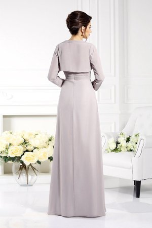 Robe mère de mariée longue a-ligne longueur au ras du sol avec perle avec chiffon