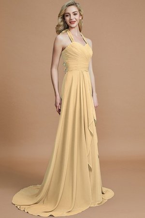 Robe demoiselle d'honneur ligne a de princesse manche nulle avec chiffon de dos nu