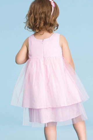 Robe cortège fille plissage au niveau de genou manche nulle fermeutre eclair textile en tulle