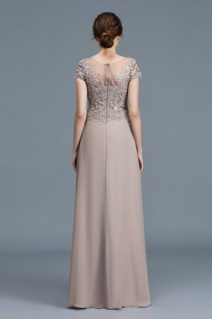 Robe mère de mariée naturel avec chiffon longueur au ras du sol appliques ligne a