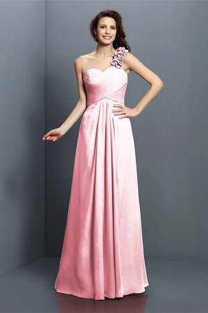 Robe demoiselle d'honneur longue de princesse avec zip avec chiffon manche nulle