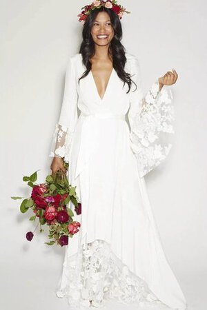 Robe de mariée luxueux plissé avec chiffon fermeutre eclair en dentelle