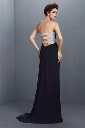 Robe de soirée longue naturel col en forme de cœur de princesse de traîne courte