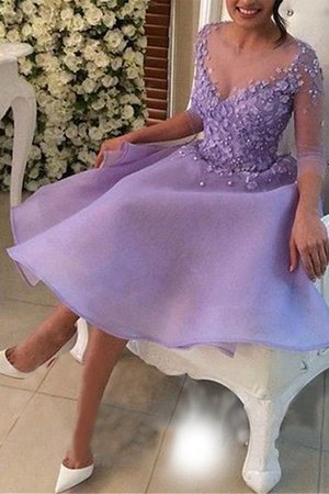 Robe fête de la rentrée de col en v angélique en organza de princesse naturel