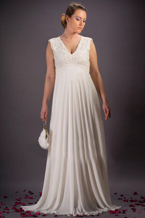 Robe de mariée à la mode avec chiffon longueur au ras du sol vintage discrete
