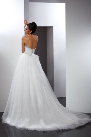 Robe de mariée longue textile en tulle de traîne mi-longue de princesse avec perle