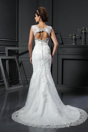 Robe de mariée naturel longue col en forme de cœur collant avec zip