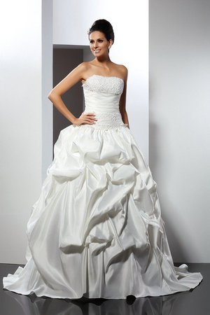 Robe de mariée longue de traîne longue avec lacets en satin de mode de bal