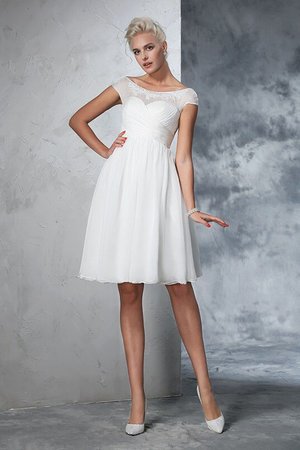 Robe de mariée bref ruché avec manche courte ligne a en chiffon