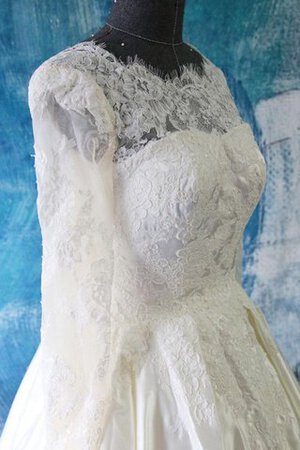 Robe de mariée luxueux modeste a-ligne de traîne moyenne de col entaillé