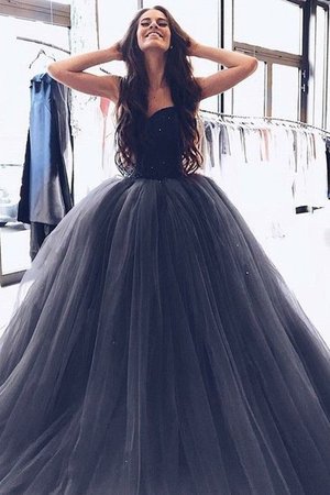 Robe de graduation splendide de col en cœur en tulle avec perle de mode de bal