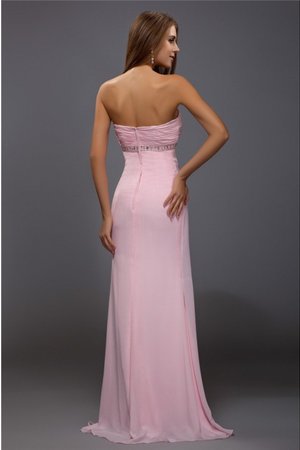 Robe de bal longue jusqu'au sol avec chiffon avec perle col en forme de cœur