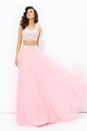 Robe de bal longue fermeutre eclair jusqu'au sol 2 pice avec chiffon