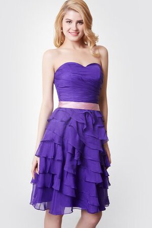 Robe demoiselle d'honneur simple bref a-ligne ruché de bustier