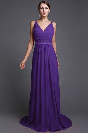 Robe demoiselle d'honneur naturel longue avec chiffon ligne a de lotus
