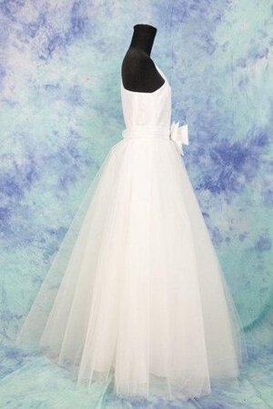 Robe de mariée longue fermeutre eclair avec nœud avec fleurs ligne a