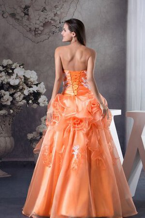 Robe de quinceanera de col en cœur de lotus avec fleurs appliques de mode de bal