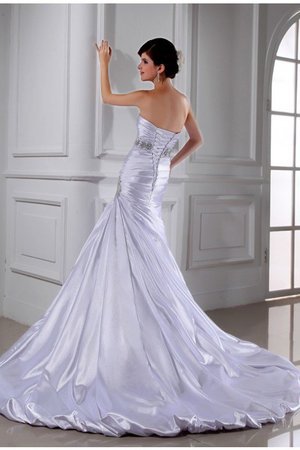 Robe de mariée satin tissé extensible cordon de bustier de sirène avec perle