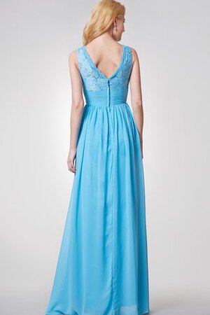 Robe demoiselle d'honneur romantique longue v encolure a-ligne fermeutre eclair