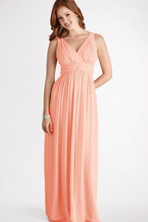 Robe demoiselle d'honneur mode avec sans manches ruché v encolure en chiffon