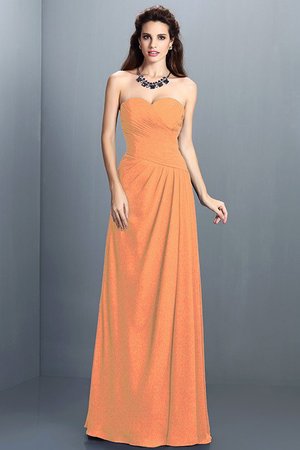 Robe demoiselle d'honneur longue avec chiffon avec zip avec fronce manche nulle