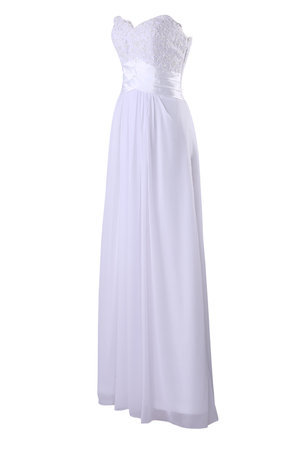 Robe de mariée plissage ligne a en chiffon avec sans manches milieu