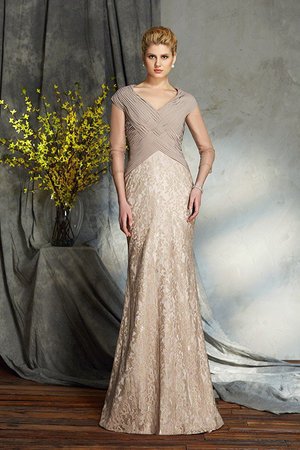 Robe mère de mariée naturel longue collant longueur au niveau de sol en chiffon