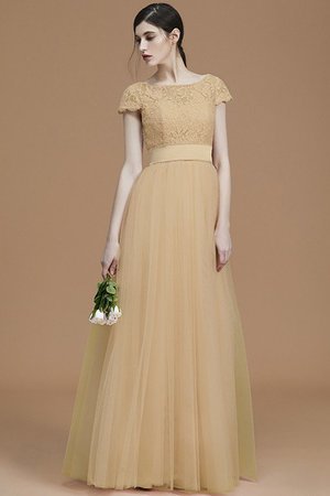 Robe demoiselle d'honneur naturel en tulle ceinture de princesse avec ruban