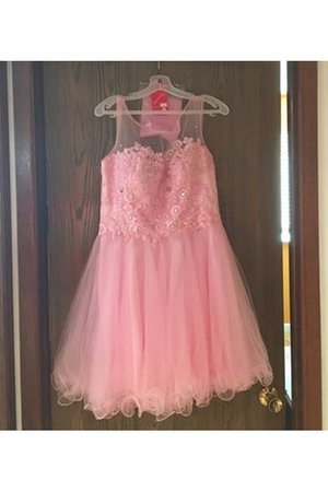 Robe de cocktail bref naturel de princesse textile en tulle manche nulle