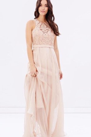 Robe demoiselle d'honneur elégant avec chiffon au niveau de cou ligne a avec sans manches