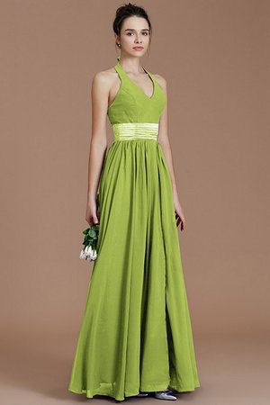 Robe demoiselle d'honneur naturel ligne a ceinture avec chiffon avec ruban