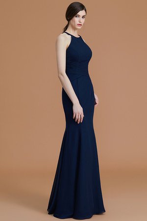 Robe demoiselle d'honneur naturel jusqu'au sol ruché en chiffon de sirène
