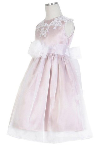 Robe cortège fille festonné avec manche épeules enveloppants en taffetas appliques ligne a