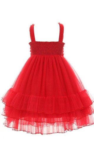 Robe cortège fille plissé avec gradins a-ligne manche nulle bandouliere spaghetti