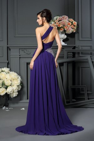 Robe de bal manche nulle ligne a de princesse de traîne courte en chiffon