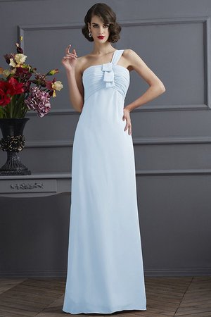 Robe demoiselle d'honneur plissage longue avec fronce manche nulle en chiffon