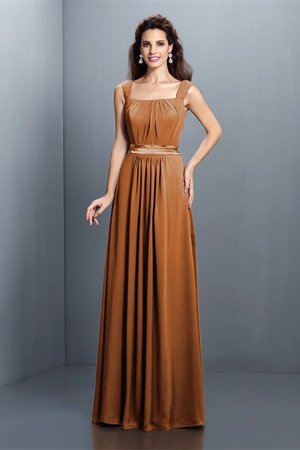 Robe demoiselle d'honneur naturel longue avec sans manches a-ligne de princesse