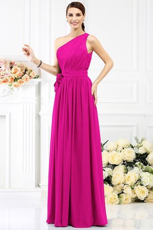 Robe demoiselle d'honneur longue de princesse ligne a manche nulle avec chiffon