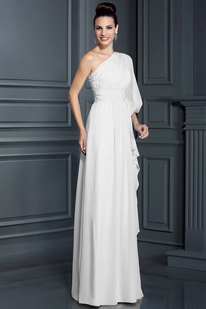 Robe demoiselle d'honneur longue gaine en chiffon avec manche 3/4 jusqu'au sol