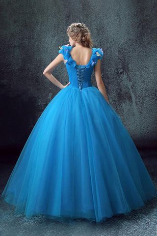 Robe de quinceanera naturel avec lacets col en forme de cœur manche nulle textile en tulle